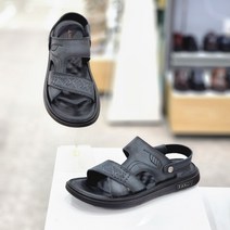 YA 남성 cm 소가죽 다크그레이 심플 스트랩 슬리퍼 겸용 샌들