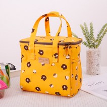 파우치마켓 브라운베어 보온 보냉가방-중, 브라운베어-옐로우