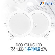 국산 6인치 매립등 20W DSH-DL20W50, 주광색[흰색빛], 두영LED6인치다운20W