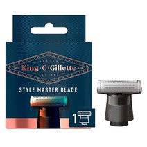 King C. Gillette 남성용 수염 트리머 무선 스타일 마스터 트리머 1개 4D 블레이드 1개와 교체 가능한 빗 3개 포함 방수 116086, Replacement Blade