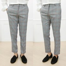 로니제이 남자 가을 슬림 일자 글렌 체크 10부 빅사이즈 슬랙스
