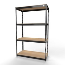 울트라랙 가로110x깊이50x높이180cm 4단 무볼트앵글 조립식앵글 선반 베란다선반 철제선반 가구, 흑색