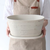 모리앤 메모리 빈티지 플라스틱분+받침 타원형 2914 2color, 베이지