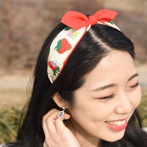 파스텔 베리베리 딸기 리본 헤어밴드 머리띠 5Colors