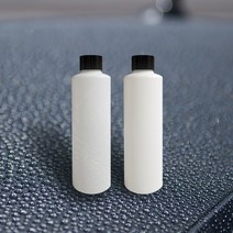 [다담피앤씨]HDPE 화장품 세제 세차소분용기 화이트 반투명 200ml 원통형 블랙 일반캡 화이트 뾰족캡, 화이트 용기+블랙캡
