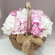 영하우스 생일꽃바구니 장미 카네이션 축하꽃바구니 고급형 어버이날꽃바구니 부모님 꽃배달 기념일꽃 개업꽃 칠순꽃 환갑꽃 팔순꽃 퇴임식 비누꽃, 수국비누꽃바구니 핑크+대박나세요