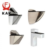 KAK 아연 합금 조정 가능한 유리 선반 홀더 클램프 지원 브래킷 크롬, K165 Brushed silver
