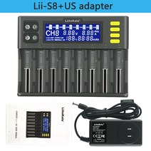 인산철 배터리 시동 충전기 LiitoKala Lii-S8 8 슬롯 LCD 18650 리튬 이온 LiFePO4 Ni-MH 9V 21700 20700 26650 26700 10370, [02] US