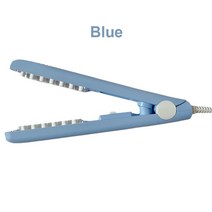 볼륨 앞머리 물결 빗 봉 고데기 hair crimper curling iron mini 3d grid volumizing hair iron ceramic corn perm, 푸른, 영국