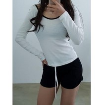 - 슬림 라운드배색 긴팔티 8색