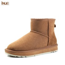 레인부츠 inoe real 양모 스웨이드 가죽 발목 겨울 스노우 천연 울 모피 안감