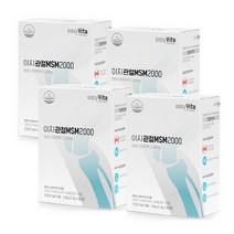 이지 관절 MSM 식이유황 고순도 엠에스엠 분말 가루 파우더 식약처 권장량 최대치 2000mg 함유, 4박스, 분말 스틱 30개입