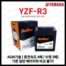 야마하 YZF-R3(15 16년식) 배터리 YTX7L 6Ah, 1개