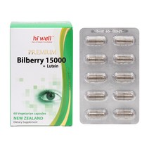Hiwell Premium Bilberry 35000+Lutein10mg 60VC, 상세정보참조, 1개