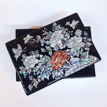 한국 전통 자개 나전칠기 명함함 명함케이스(소) 목단 보석함 부모님 승진 선물 기념품 외국 답례품