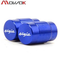 가와사키닌자 가와사키 닌자 닌자 400 650 300 250 250r zx14r zx10r zx6r 오토바이 휠 타이어 밸브 캡 cnc 알루미늄 밀폐 커버 호환, 파란색, 1개