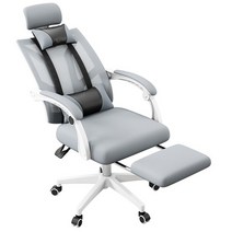 사무용 메쉬 발받침 컴퓨터 의자 그레이+화이트, 없음