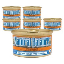 내추럴발란스 오리지날 울트라 포뮬라 캣 푸드 캔 6p, 닭고기&닭간, 85g, 6개