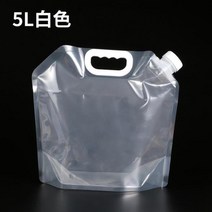 5L 10L 접이식 물 주머니 PE 무취 안전 인감 휴대용 식수 컨테이너 캠핑 하이킹 바베큐에 대한 생존 저장, 01 5L White
