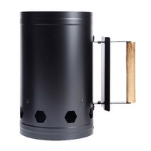[MantaX] 캠핑 숯스타터 바베큐 BBQ 고기 그릴통 숯점화통, 1개, 블랙