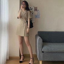 [레티고] 카라 트렌치 랩 반팔 원피스