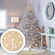 캠아웃도어 SDJ-08 크리스마스 트리 스커트 매트 장식품 92cm 122cm, 옵션12-눈꽃 77cm