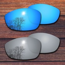 오클리 호환 교체렌즈 Oowlit 오클리 스트레이트 자켓 용 편광 렌즈 2007 선글라스 프레임-품종, 31 Blue and Sliver