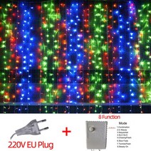 조약돌조명 LED 요정 문자열 조명 야외 방수 폭포 거리 화환 커튼 조명 파티오 크리스마스 웨딩 파티 장식, 134.Multi색상 EU Plug - 6M x 1M