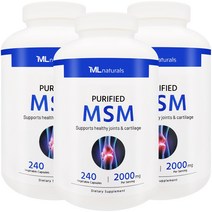 [미국번개배송] 착한명품 마이라이프 내추럴스 식이유황 MSM 2000mg 240정 3병