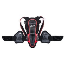 Alpinestars 남성용 Nucleon KR-3 오토바이 백 프로텍터 스모크 블랙/레드 XL, Medium
