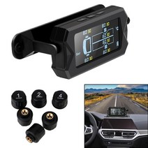 6 외부 센서 무선 태양열 자동차 rv 트럭 tpms 타이어 압력 모니터링 시스템 알람, 6개의 센서