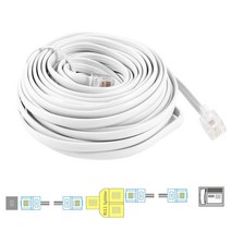 Uvusee-10 미터 RJ11 6P4C 모듈형 전화 코드 연장 리드 케이블 유선 모뎀 팩스 adsl용 순수 구리선, 한개옵션0