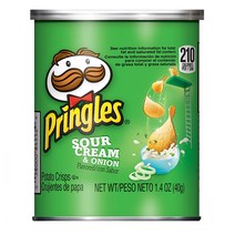 Pringles Sour Cream and Onion Potato Crisps Chips 미국 프링글스 미니 포테이토 감자 칩 샤워크림 어니언맛 40g 12통
