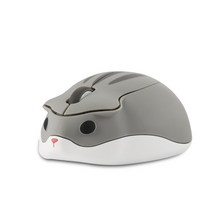CHUYI 2.4G 무선 광학 마우스 귀여운 햄스터 만화 디자인 컴퓨터 인체 공학적 미니 3D 게임 사무실 아이의 선물, 회색