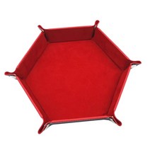 카드보드게임 루미큐브클래식 체스판 카드게임 12color 접이식 주사위 트레이 box pu leather hexagon key coin square tray 주사위 게임 rpg, 빨간색