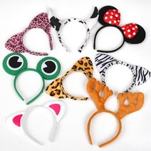 유치원 역할놀이 동물 헤어밴드 8종 미키 아동 영아 키즈까페 연극 경험