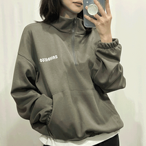 샌디 루즈핏 포켓 반집업 맨투맨 (4 color)