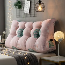 YnJ 침대 헤드쿠션 허리 등받이 대형 삼각 등쿠션, 122.길이 200x높이 60x두께 30cm  +여름