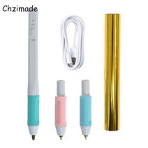 전동 전기 충전 킥보드 Chzimade-USB 난방 핫 스탬핑 호일 펜 세트 종이 가죽 컨버터블 헤드 열 활성 Diy, 01 as photos