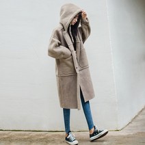 대박난박양 양털 후드 무스탕 코트