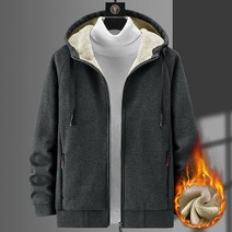 2075 남성용 따뜻한 뽀글이 스판 무지 캐주얼 털 후드 집업 남자 도톰한 데일리 포켓 스트랩 퍼 후드 집업 점퍼