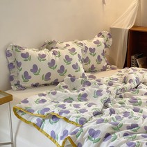 얇은 여름 이불 코튼 거즈 쿨 블랭킷 잔무늬 잔꽃, 09. 튤립