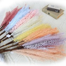 팜파스 조화 핑크뮬리 갈대 5pcs 세트, 퍼플