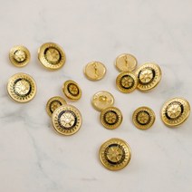 로타리클럽 자켓용 정장 금장 단추, 소매단추(15mm)