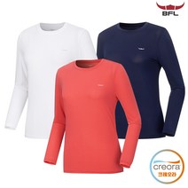 여성 크레오라 국산원단 고스판 쿨소재 긴팔티셔츠이너티셔츠 어깨가 편안 목늘어짐 적은 무지 라운드 봄 여름 가을 운동복 코디 이너티