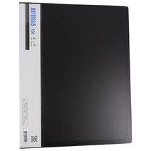 아임오피스 PP 3공 사다리 클리어화일 A4 100매 흑색 청색, 흑색10개