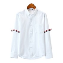 남자 셔츠 캐쥬얼 남밤 정장 하객룩 남성 의류 캐주얼 솔리드 옥스포드 드레스 흰색 싱글 패치 포켓 긴 소매 레귤러 핏 버튼 다운 두꺼운