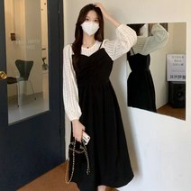 레이스 블라우스 나시 레이어드 원피스 HH-D71