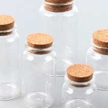 앤트비하우스 코르크 마개 원형 유리병 중대형 다용도 액세서리보관병, 1개, 37x80mm
