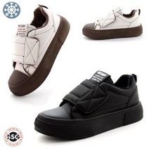 [기모안감] 가볍고 발볼편한 쿠션감좋은 여성 따뜻한 스니커즈 벨크로 찍찍이 운동화